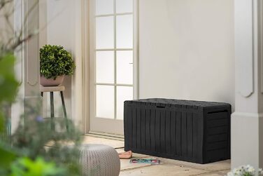 Скриня для зберігання Keter Marvel Plus 270л, сіра, водонепроникна, з сидінням, для саду, тераси, балкону