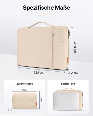 Чохол-сумка для ноутбука DOMISO для MacBook Pro 14 дюймів, захисний м'який кейс, бежевий