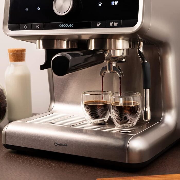 Еспресо-машина Cecotec Cumbia Power 20 Barista Aromax: 2900 Вт, 2 системи нагріву, 20 бар, манометр, подвійний фільтр