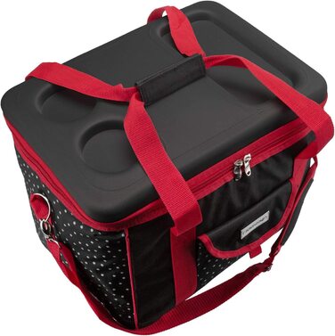 Термосумка anndora XL 40 л – ізотермічна сумка-холодильник для пікніка, чорна з білими крапками
