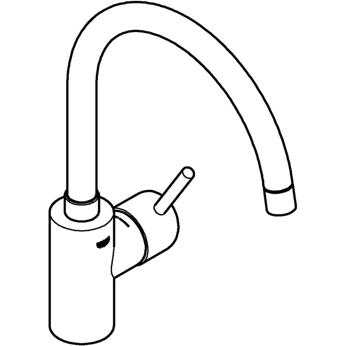 Змішувач кухонний GROHE Concetto Supersteel 32661DC3 нержавіюча сталь: поворотний на 150°, з обмежувачем витрати води, комплект кріплення