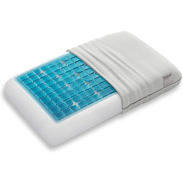 Ортопедична подушка Technogel Deluxe для підтримки шиї – гелеве сертифіковане безпечне подушка для спини та бокового сну з наволочкою, 66x40x11 см