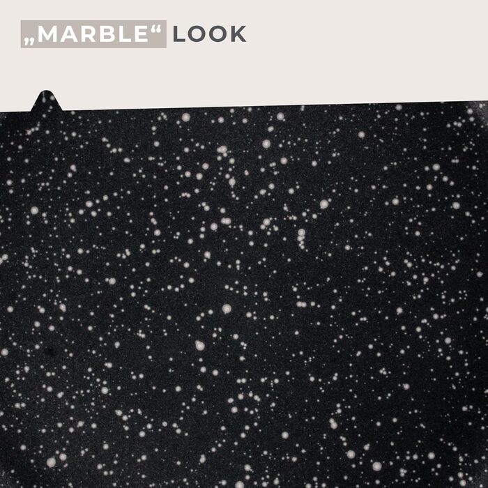 Сковорода вок Fackelmann Marble 28 см, антипригарна, з 90% переробленого алюмінію, ергономічна ручка, висока, для індукції