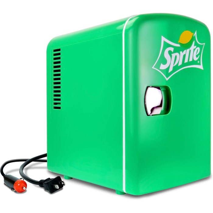 Міні-холодильник Coca Cola Sprite 4L для спальні, 6 банок: продукти, напої, діти, дім, авто, подорожі, 12V, переносний, зелений