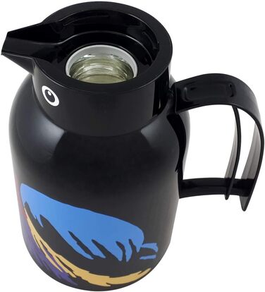Термос-глечик Helios Thermo-Bird Папугай, пластик, чорний, 1 л