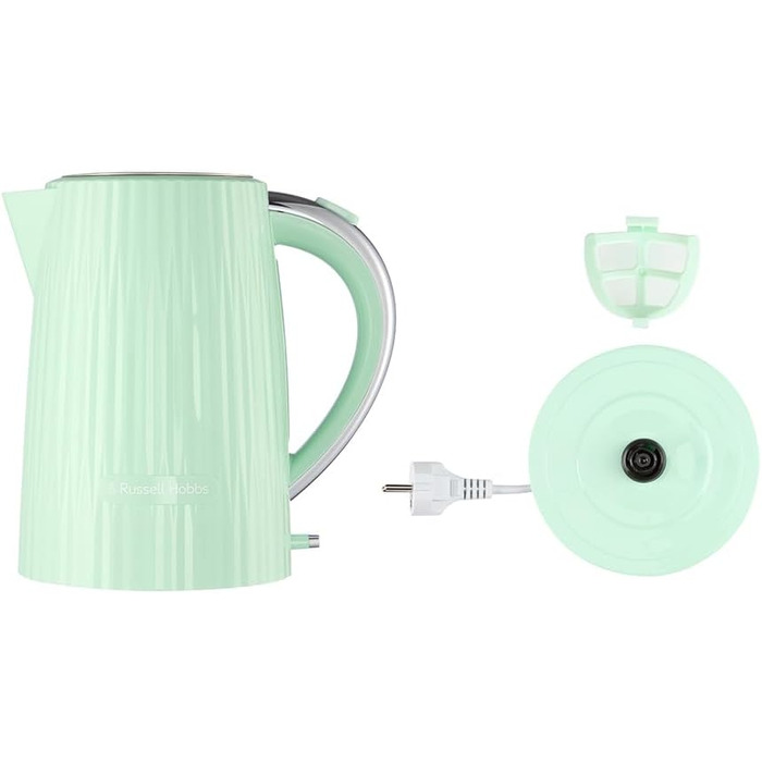 Електричний чайник Russell Hobbs Eden 27362-70, 1.7 л, 2400 Вт, колір фісташковий, нержавіюча сталь, з фільтром від накипу та індикатором рівня води