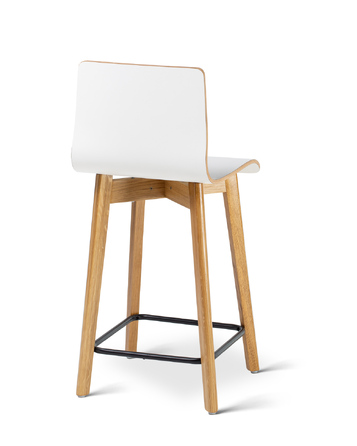 Барний стілець Hoker Deltachairs, білий/дуб, дерево, 90 см