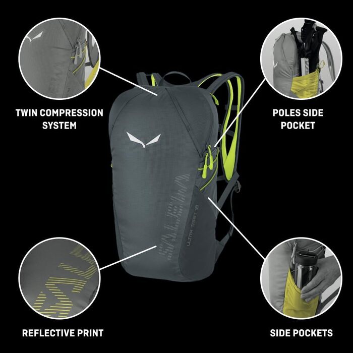Рюкзак для швидкісного хайкінгу Salewa Ultra Train 18 л, унісекс, сірий, універсальний розмір