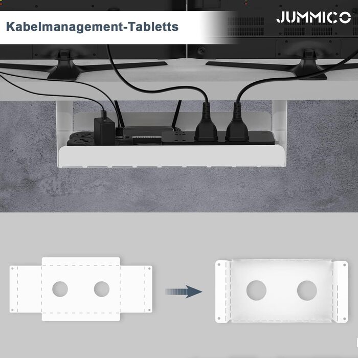 Електричний підйомний стіл JUMMICO 160x80 см, регульований по висоті письмовий стіл з бездротовою зарядкою, USB-портом та розеткою, сірий
