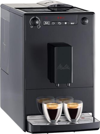 Melitta Solo – кавоварка автоматична з регульованим носиком, компактна кавомашина з знімним резервуаром для води, для еспресо або крем-кави, чорна