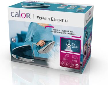 Праска з парогенератором Calor Express Essential SV6115C0: потужність 280 г/хв, керамічна підошва, 1.4 л, антикальцій, 5.2 бар