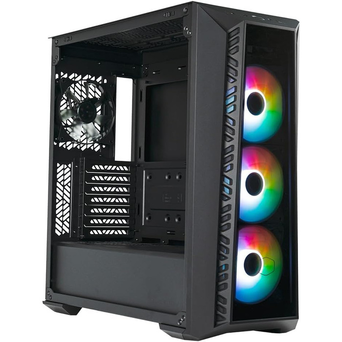 Корпус для ПК Cooler Master MasterBox 520, Mid-Tower ATX, 4 встановлені вентилятори, гартоване скло, ARGB-контролер, чорний