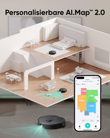Робот-пилосос eufy X8 Pro з функцією вологого прибирання, Twin-Turbine 2×4000Па, щітка проти заплутування, лазерна навігація iPath, для глибокого очищення шерсті тварин з килимів і твердих підлог