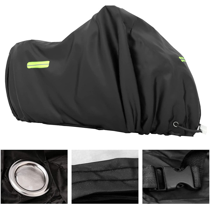Мотоциклетний чохол XXL водонепроникний для Harley-Davidson, Kawasaki, Suzuki, Honda 245x105x125 см, захисна накидка для вулиці, зимова обшивка, моточохол, мотоциклетна гаражна тент-покривало