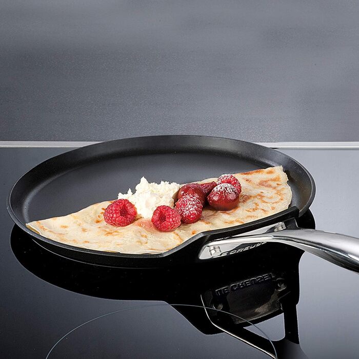 Сковорода для крепів LE CREUSET, діаметр 28 см, антипригарне покриття, для всіх типів плит (включно з індукційними), антрацит/срібло