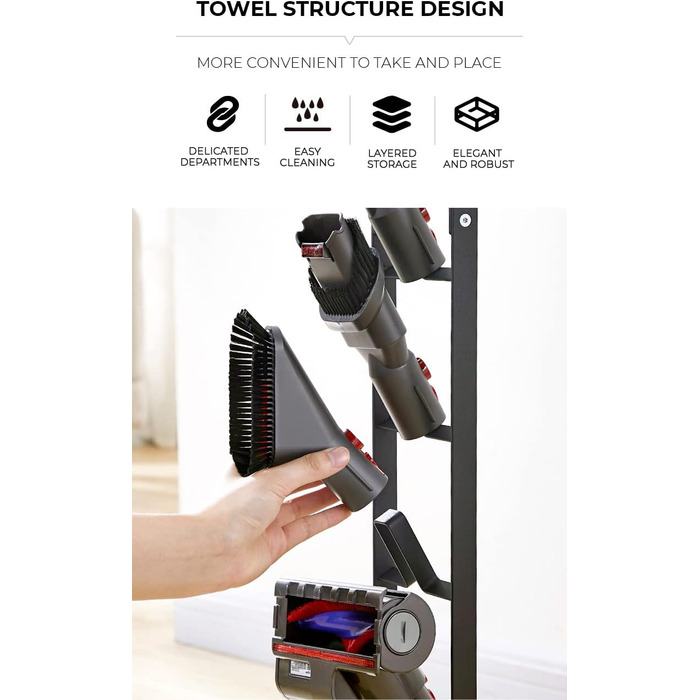 Підставка для акумуляторного пилососа Dyson V15, V12, V11, V10, V8, V7, V6 | Тримач для пилососа Dyson DC58, DC59, DC62, DC74 | Органайзер MORANGO S5976