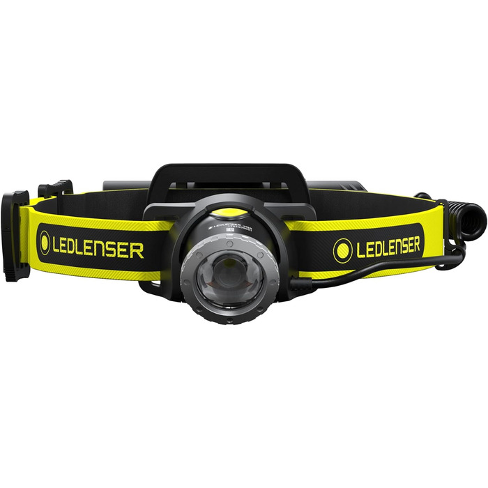 Ліхтар налобний Ledlenser iH8R, 600 люмен, акумуляторний, з кріпленням на шолом і чохлом, USB-зарядка, для професіоналів