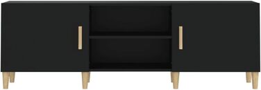 TV-тумба vidaXL чорна 150x30x50 см, деревостружкова, для вітальні, телевізійна підставка, меблі для Hi-Fi апаратури