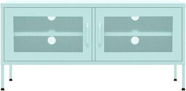 vidaXL тумба під телевізор з 2 ґратчастими дверцятами, м'ятна, 105x35x50 см, сталева, меблі для вітальні