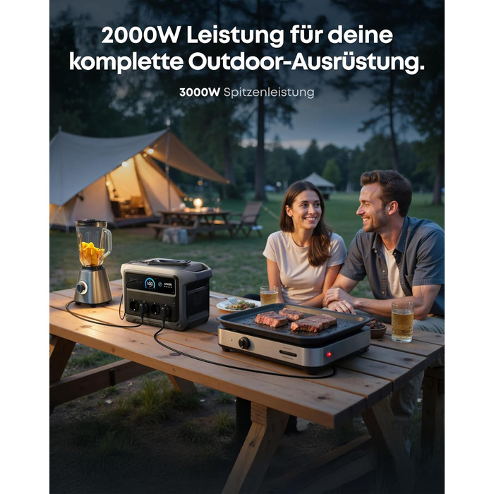 Портативна електростанція Anker SOLIX C1000 Gen 2, 2000Вт сонячний генератор, LiFePO₄ акумулятор 1024Вт-год, швидка зарядка за 49 хв, для кемпінгу та резервного живлення
