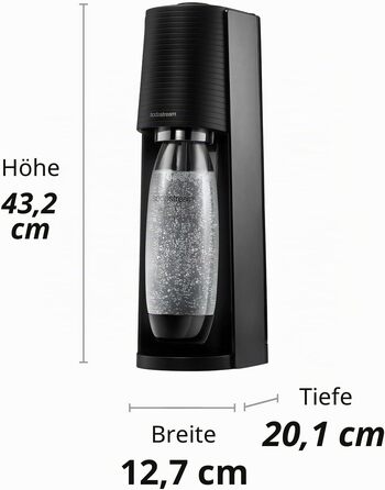 Сифон для газування води SodaStream Terra (чорний) з пляшкою CO2 та DWS