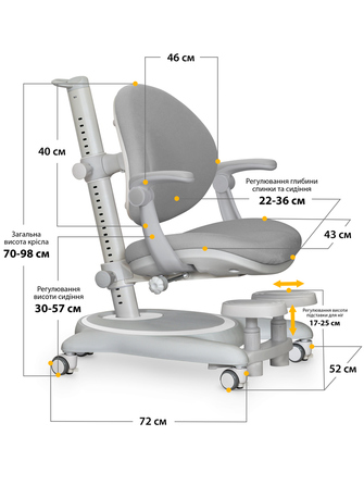 Дитяче крісло Mealux Ortoback Plus Grey (арт.Y-508 G Plus)