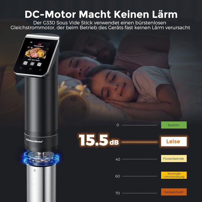 KitchenBoss Sous Vide Garer G330: Точний приготування їжі за низькою температурою з Wi-Fi, IPX7, TFT-дисплеєм та таймером
