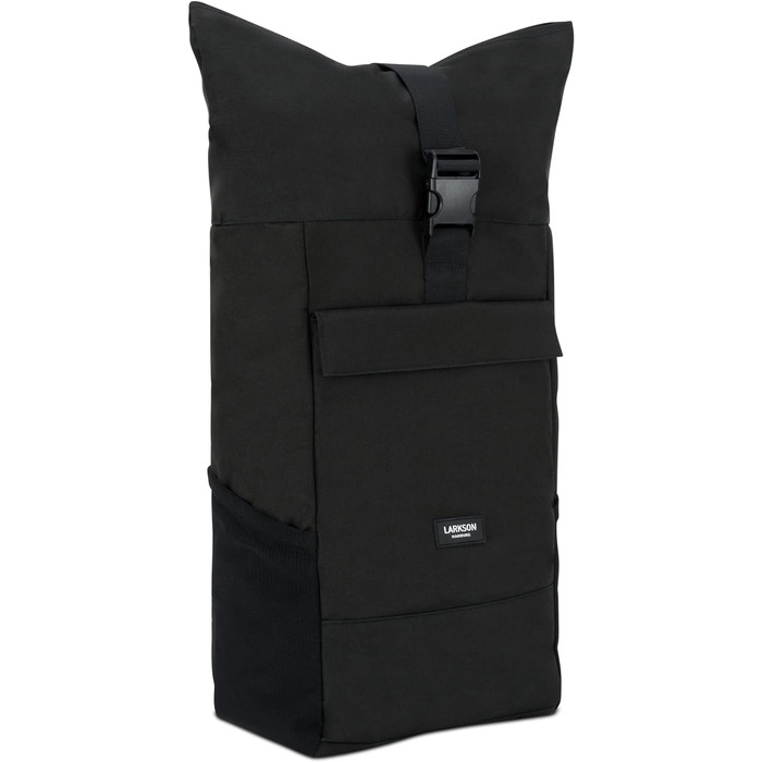 Рюкзак LARKSON Rolltop з відділенням для ноутбука, водостійкий, універсальний, чорний, для жінок і чоловіків, для університету, роботи, велосипеда, подорожей