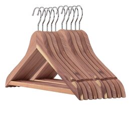 Дерев'яні вішалки для одягу Hangerworld Zedernholz 10 шт., 44 см, з нековзним підвішуванням для штанів, захист від молі