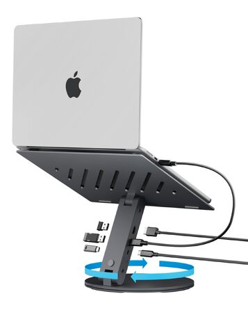 Док-станція та ергономічна підставка для ноутбука Spigen ArcDock 6-in-1: USB-C, HDMI 4K 60Hz, USB-A, для MacBook, iPad Pro Air та ноутбуків до 15.6