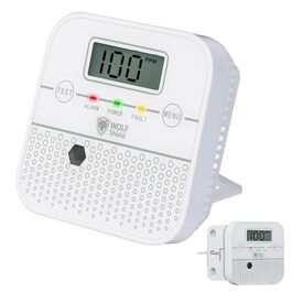 Детектор чадного газу WOLF SHIELD Mini-CO з LCD-дисплеєм та батареєю на 10 років, портативний датчик CO для дому, білий