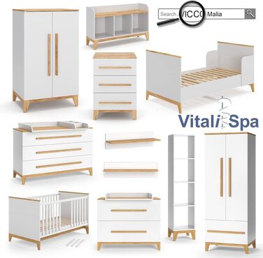 Комод VitaliSpa Malia, білий/дуб, 60x88 см