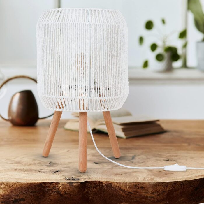 Настільна лампа Paco Home Boho з абажуром, біла, для спальні, робочого столу, декор, E27, тип 5