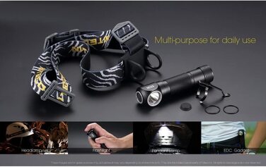 Ліхтарик налобний Nitecore HC33, чорний, універсальний розмір