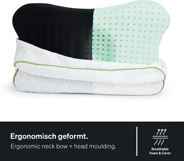 Ортопедична подушка BLACKROLL RECOVERY PILLOW 50x30 см, ергономічна подушка для сну з чохлом для подорожей, в'язкоеластичний меморі пін, вироблено в Німеччині, світло-сіра