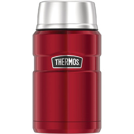 Термос для їжі Thermos Stainless King 710 мл, нержавіюча сталь, червоний, зберігає гаряче 14 годин, холодне 24 години, герметичний, для супу, мюслі, рагу, підходить для посудомийної машини