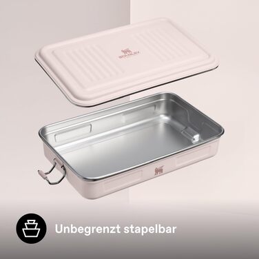 Ланч-бокс із нержавіючої сталі STANLEY 1913 Useful Classic 1.2л, герметичний, BPA-free, колір Rose Quartz