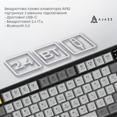 Бездротова мембранна клавіатура Ajazz AF82 (AF82-GWO)