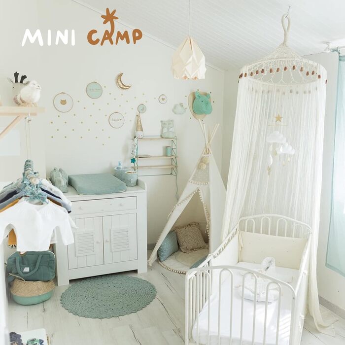 Дитячий намет-вігвам MINICAMP Boho, індіанський тіпі з натурального бавовняного канвасу, ігровий намет для дому та двору