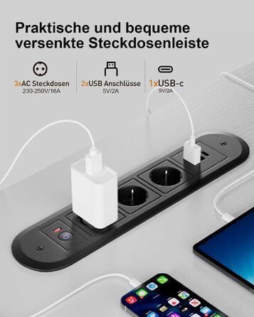 Електричний стіл для комп'ютера HLONONE з регулюванням висоти, USB-портом та розеткою, 100 x 60 см, пам'ять на 2 режими, білий