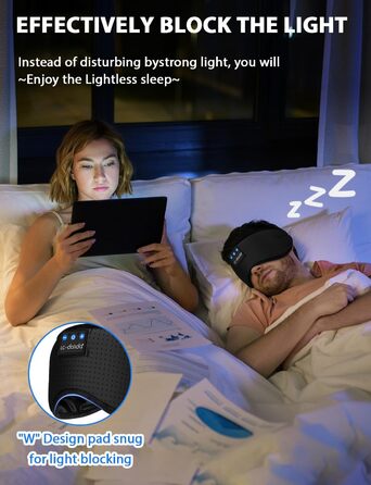 LC-dolida маска для сну з Bluetooth-навушниками, маска для сну для жінок і чоловіків, бавовняна очна маска, що переться, з мікрофоном для подорожей, сну, йоги, медитації