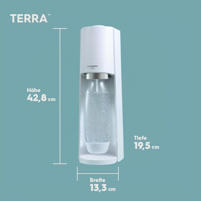 Сифон для газування води SodaStream TERRA з 3 пляшками по 1л та циліндром CO2