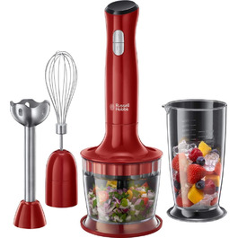 Блендер Russell Hobbs Desire 3-в-1, червоний, занурювальний, подрібнювач, вінчик, BPA-вільний, для смузі, супів, соусів, дитячого харчування, 24700-56
