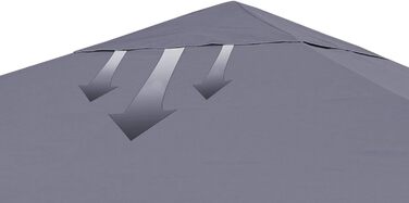 QUICK STAR запасний дах для павільйону 3x3 м, сірий тент, змінний чохол для навісу