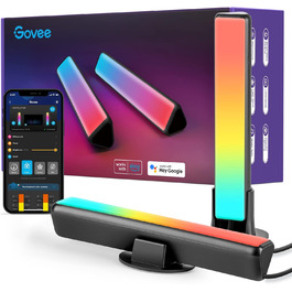 Світлодіодна LED-лампа Govee Lightbar RGBICWW для підсвітки телевізора, 16 млн кольорів, керування через Alexa, Google Assistant та мобільний додаток, диммована, для кімнати і геймінгу