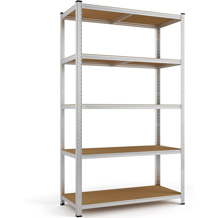 Стелаж Monzana 160x90x40 см, 700 кг, 4 полиці МДФ, важкий металевий стелаж для складу, гаража, майстерні