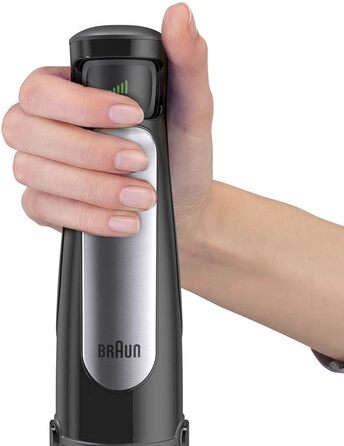Блендер Braun MultiQuick 7 MQ 7045X, 1000 Вт, чорний + подрібнювач MQS 230 BK, 500 мл, EasyClick Plus, BPA-free, для MultiQuick 7/9