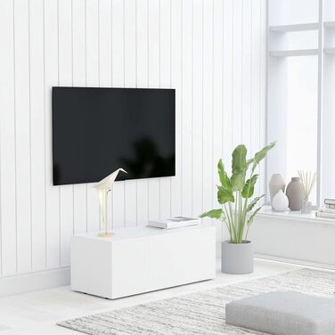 vidaXL ТВ-тумба з 3 шухлядами, біла, 80x34x30 см, ДСП, низький комод для телевізора, меблі для вітальні