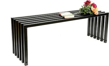 Садова лава DanDiBo металева, масивна, чорна, 120 см, сучасна, для парку, квітів, вулична, стійка до погодних умов