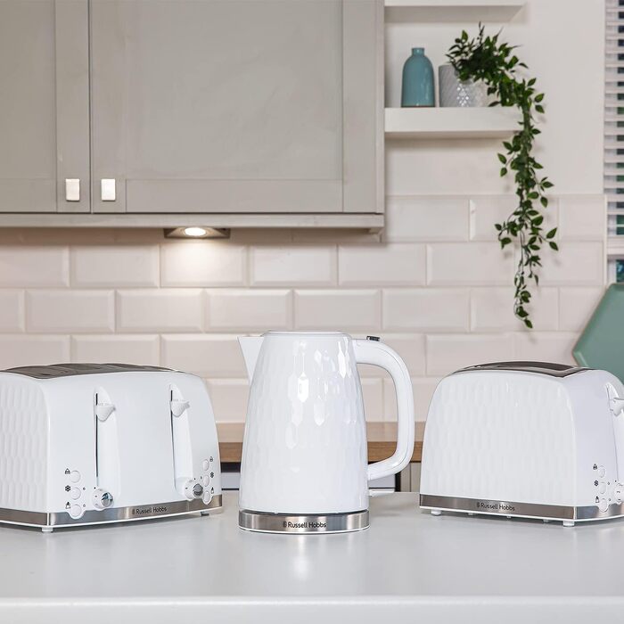 Тостер Russell Hobbs 26071 на 4 тости, білий – з широкими слотами та підйомом тостів